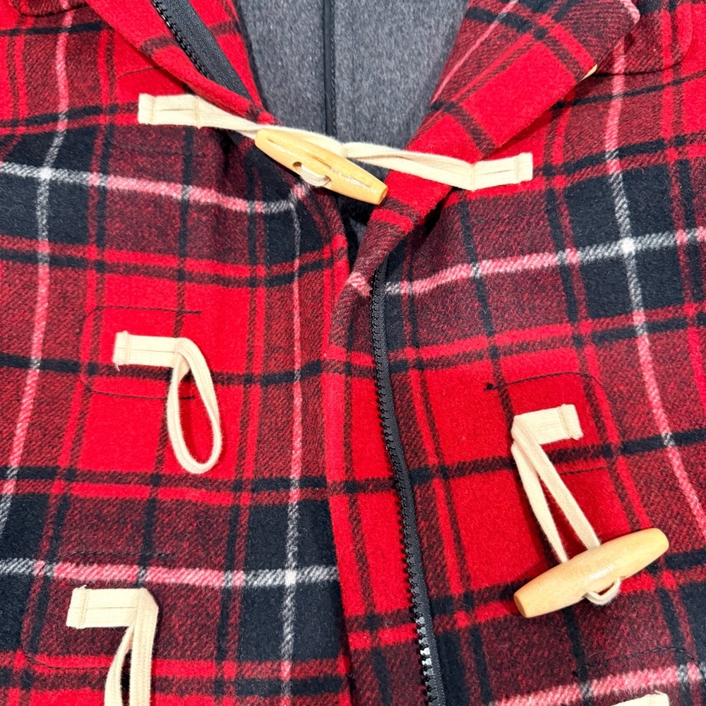 Gap red and black stadium coat.